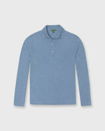 Load image into Gallery viewer, Long-Sleeved Rally Polo Sweater in Blue Sky Cotton/Cashmere
