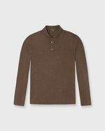 Load image into Gallery viewer, Long-Sleeved Rally Polo Sweater in Feather Taupe Cotton/Cashmere
