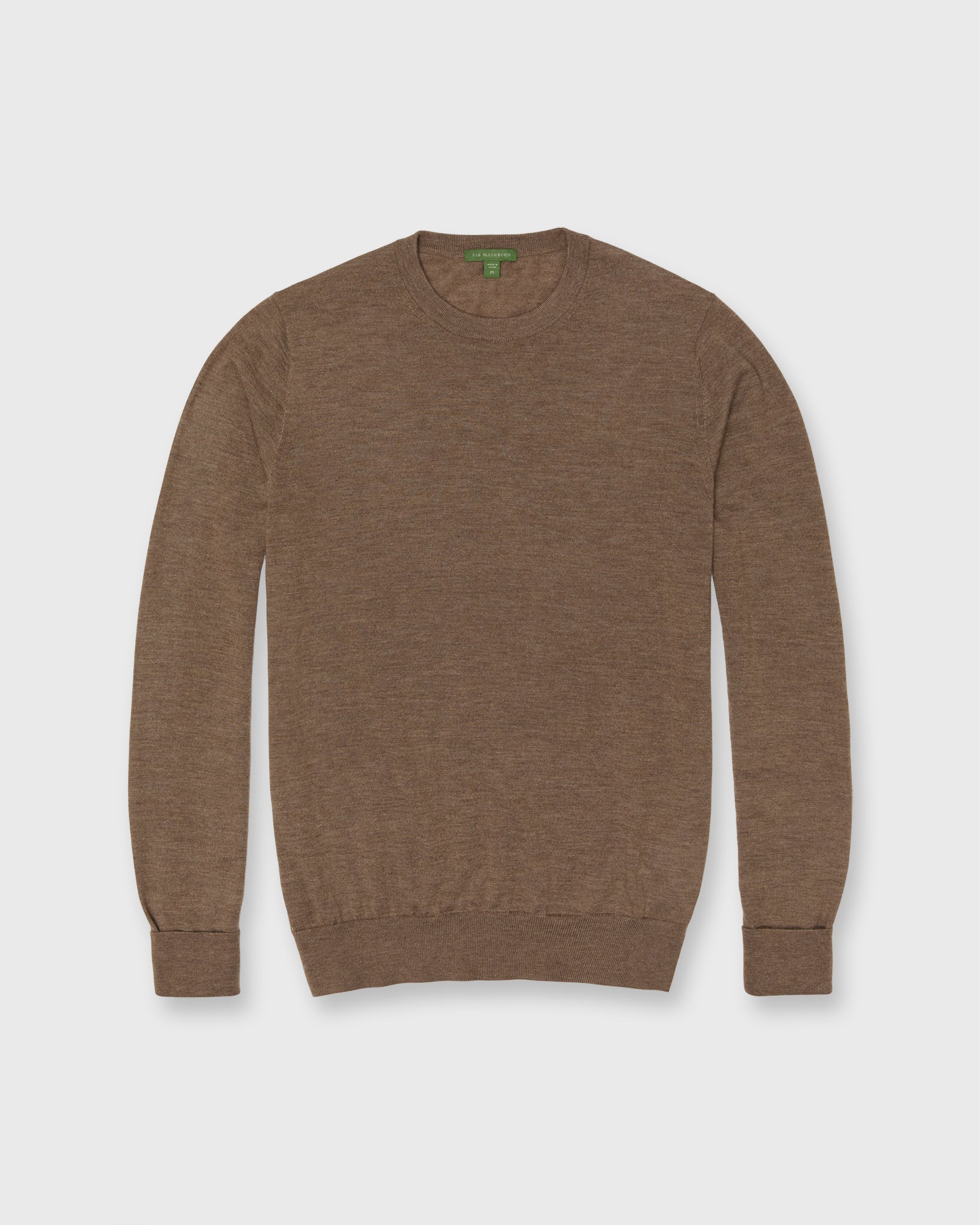 Fine-Gauge Crewneck Sweater in Heather Mink Cashmere