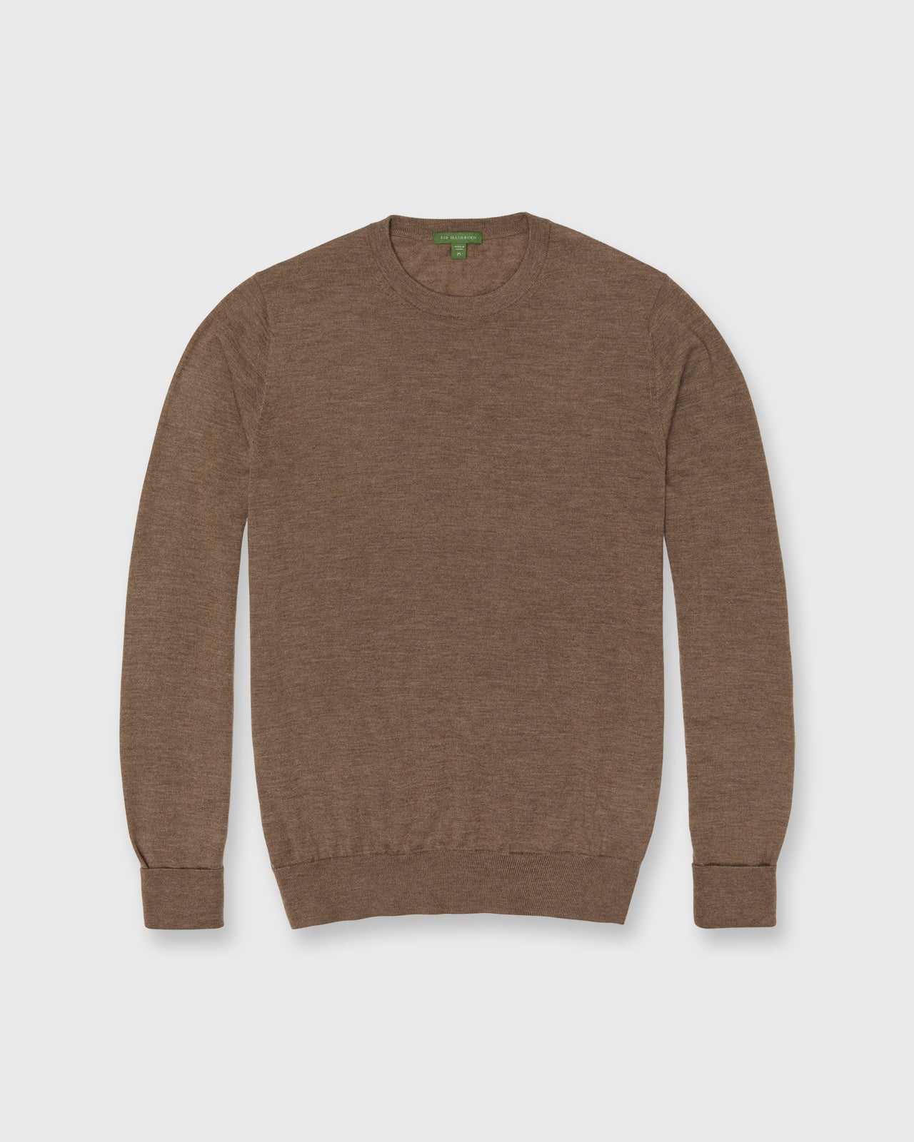 Fine-Gauge Crewneck Sweater in Heather Mink Cashmere