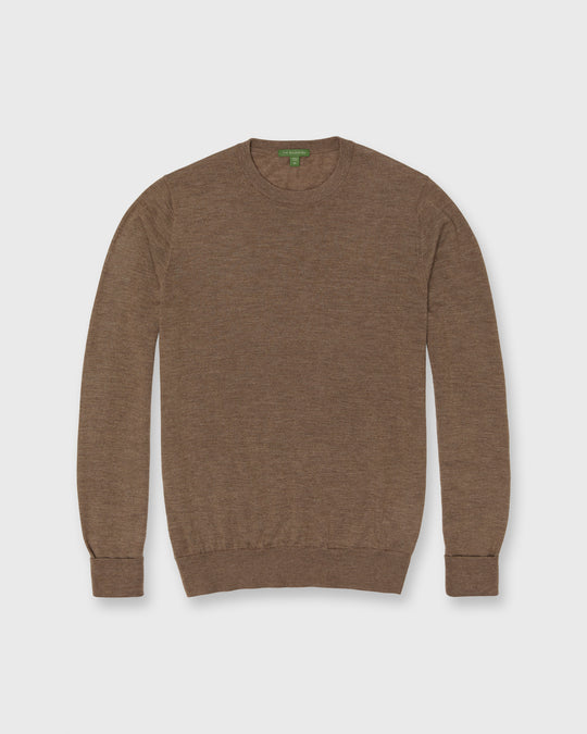 Fine-Gauge Crewneck Sweater in Heather Mink Cashmere