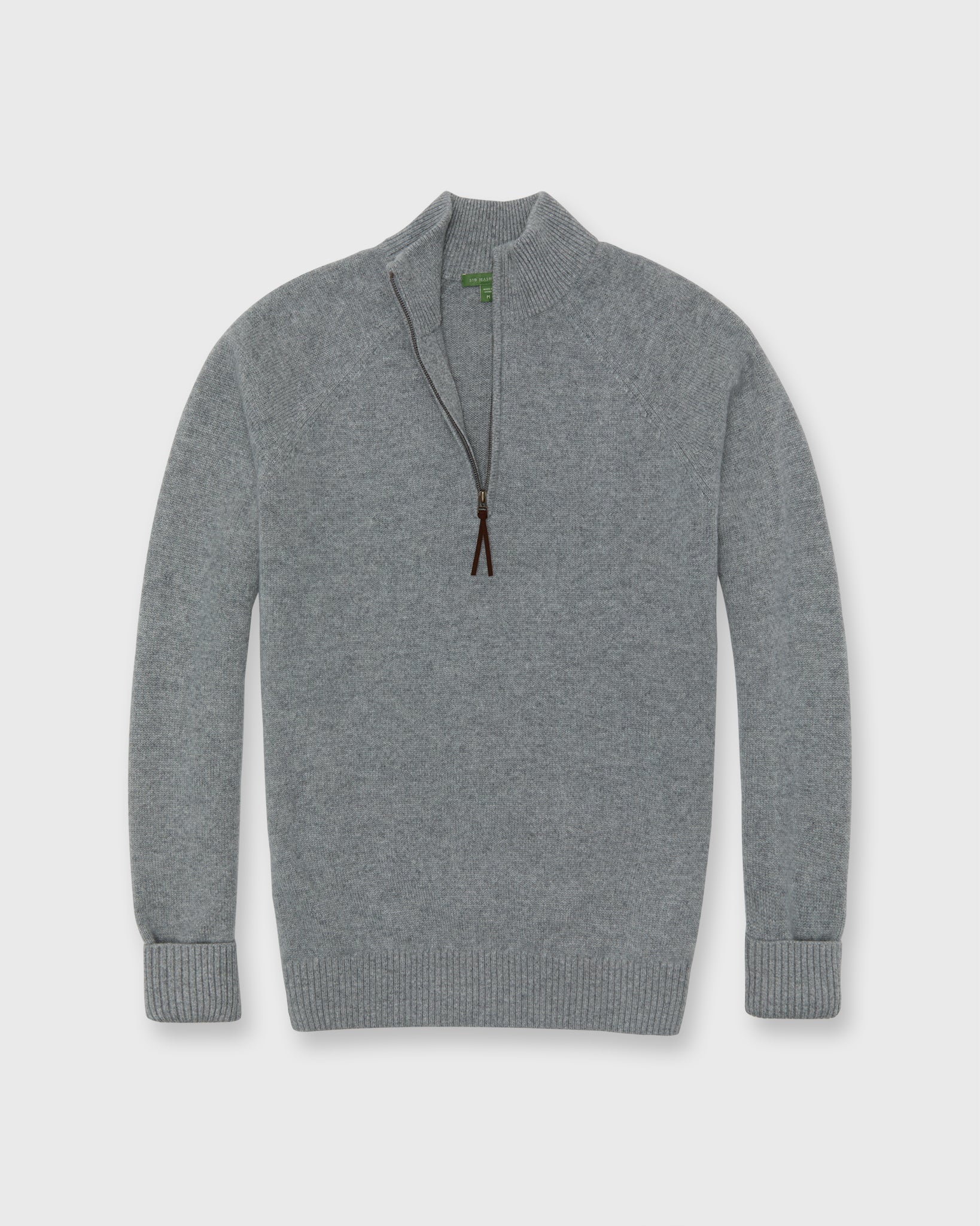 Half-Zip Sweater in Oxford Grey Cashmere