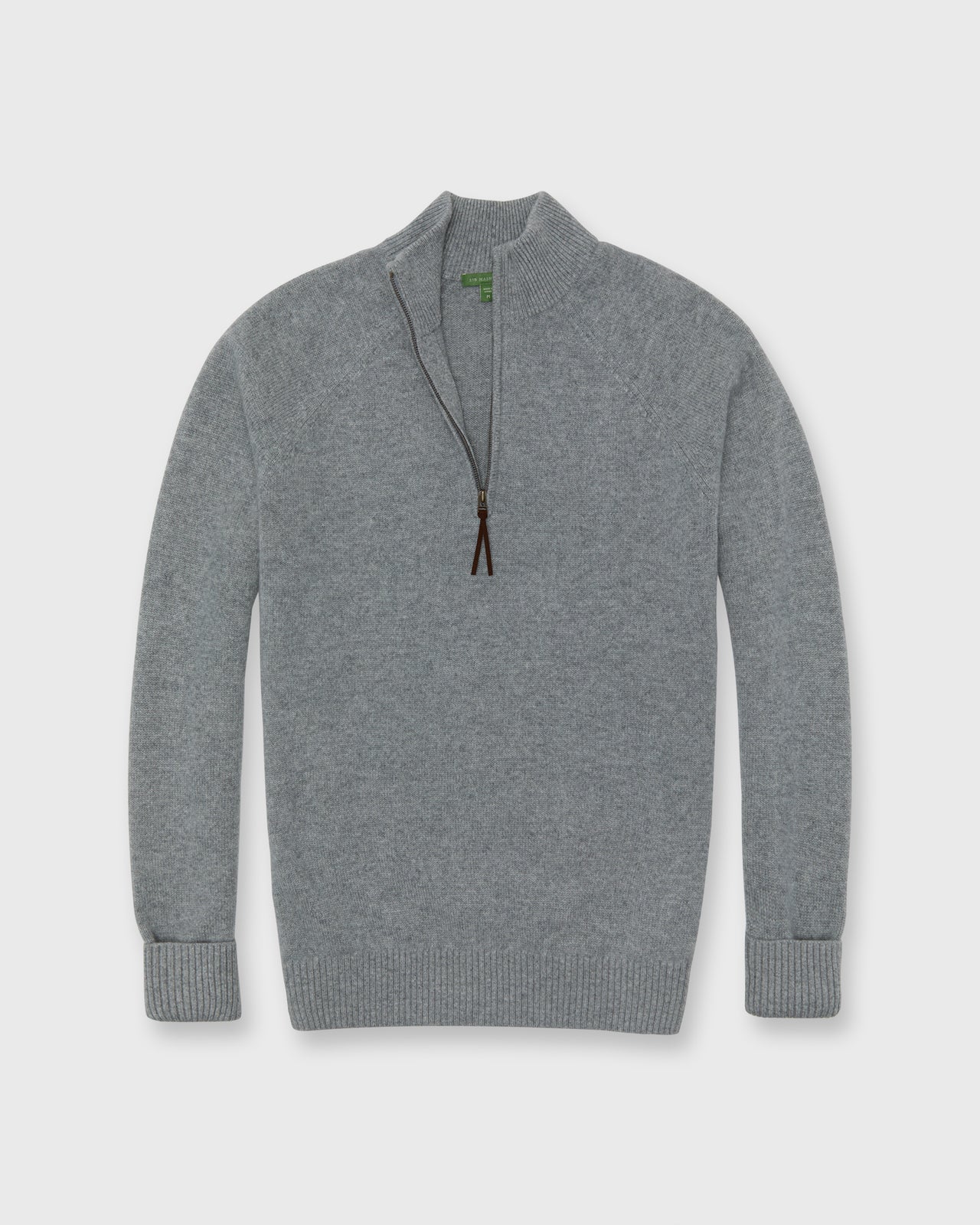 Half-Zip Sweater in Oxford Grey Cashmere