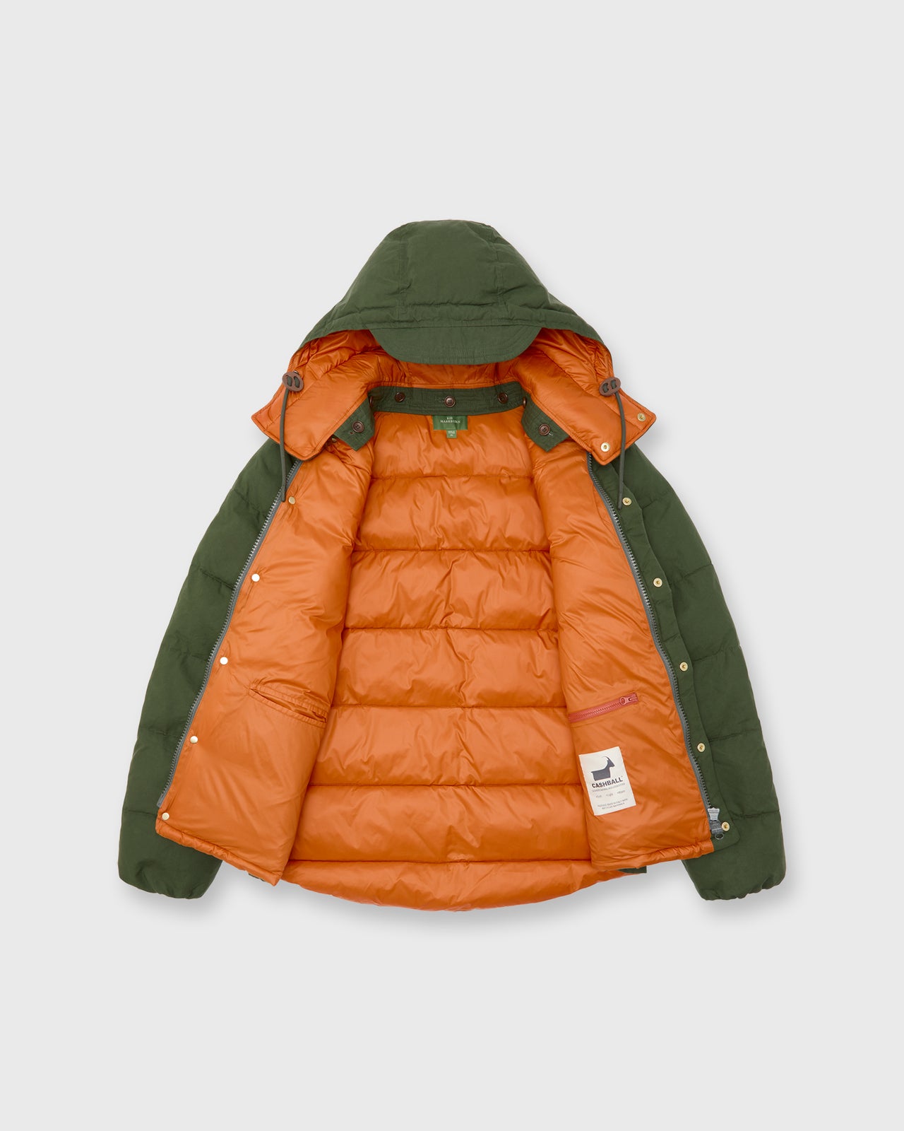 Cashball Jacket in Fir Dry Waxed Poplin