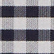 Elbow-Sleeve Frill Dress in Navy/Ivory Small Gingham Silk Shantung