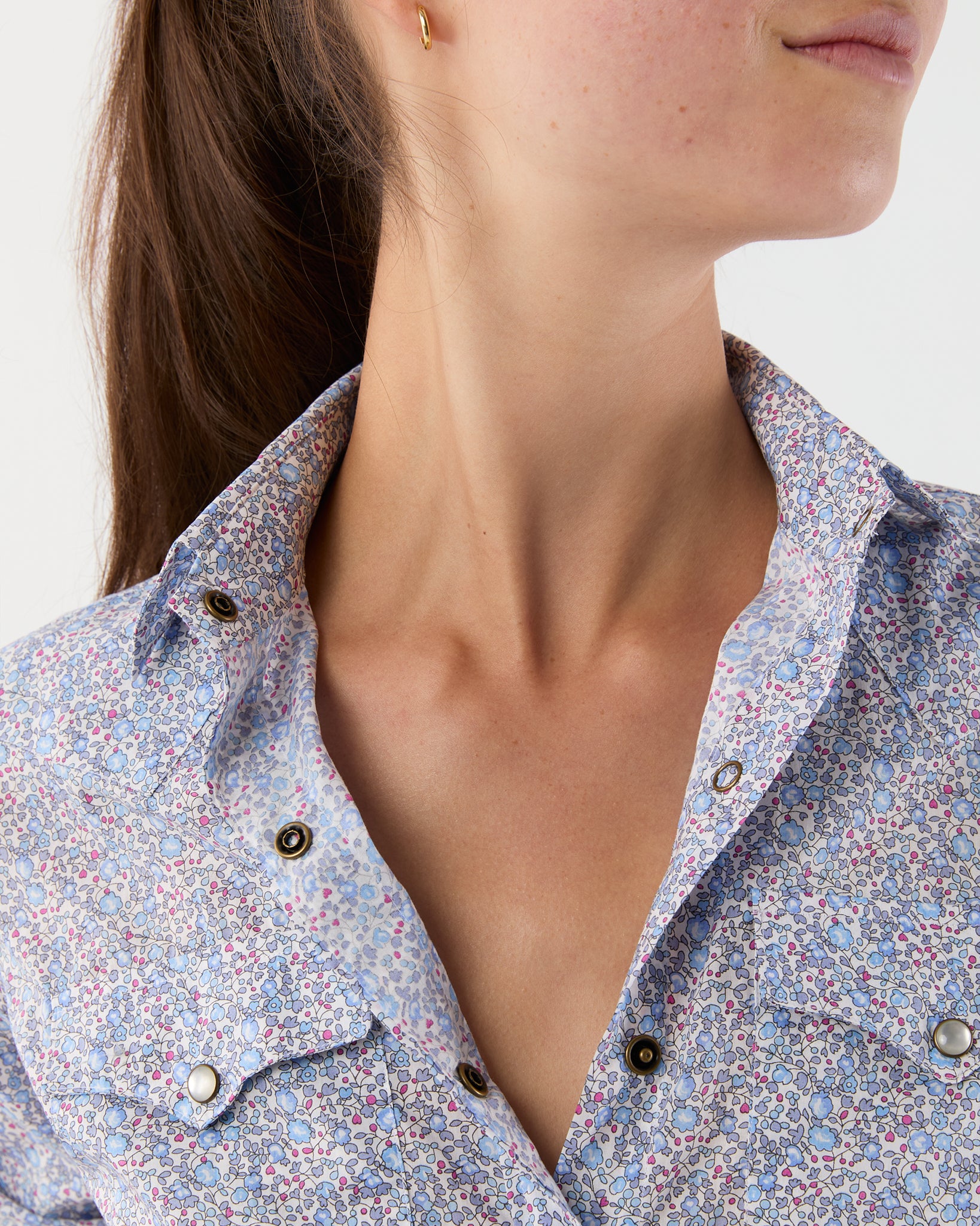 Western Shirt in Blue/Multi Eloise Liberty Fabric