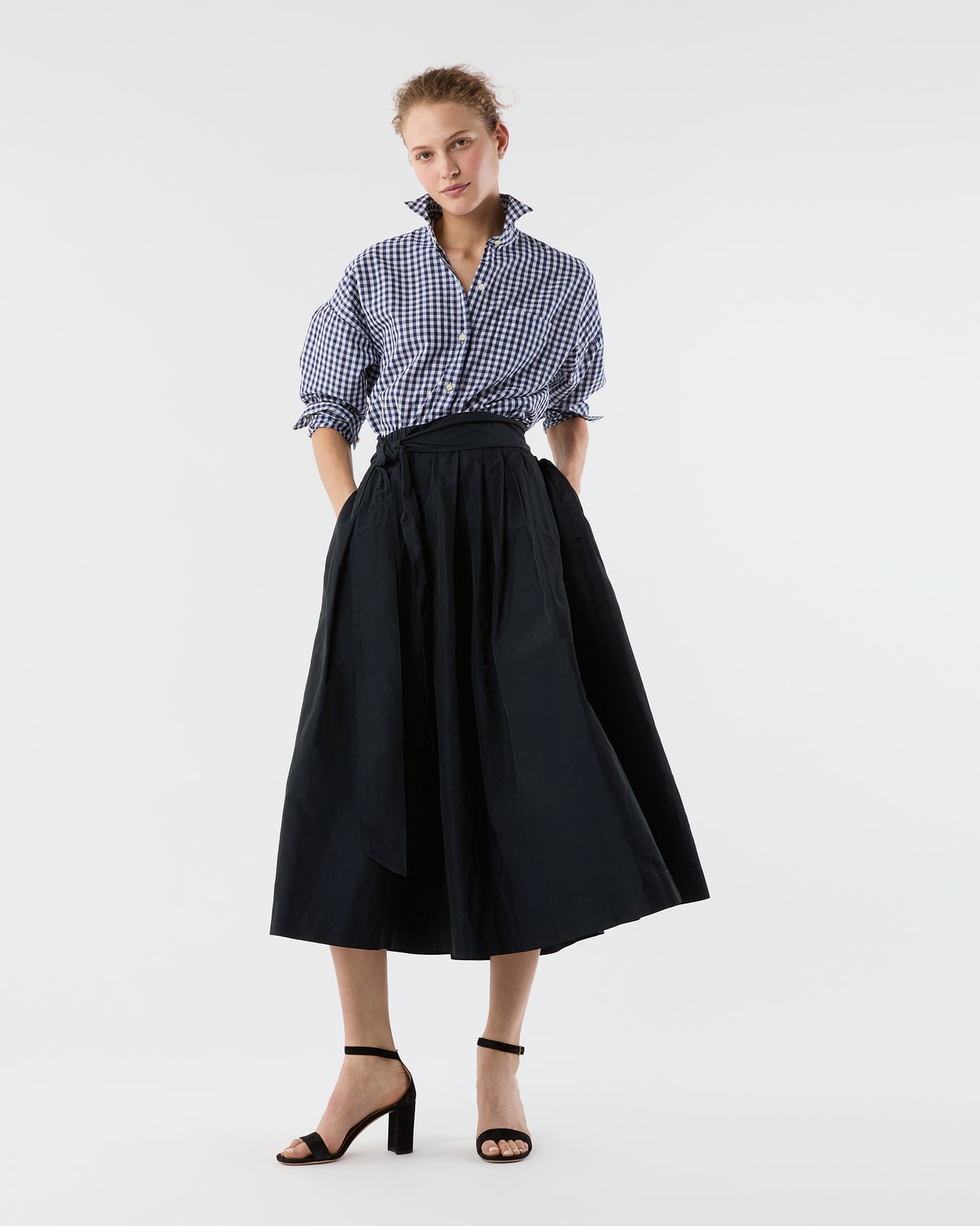 Weekender Shirt in Navy Gingham Cotolino