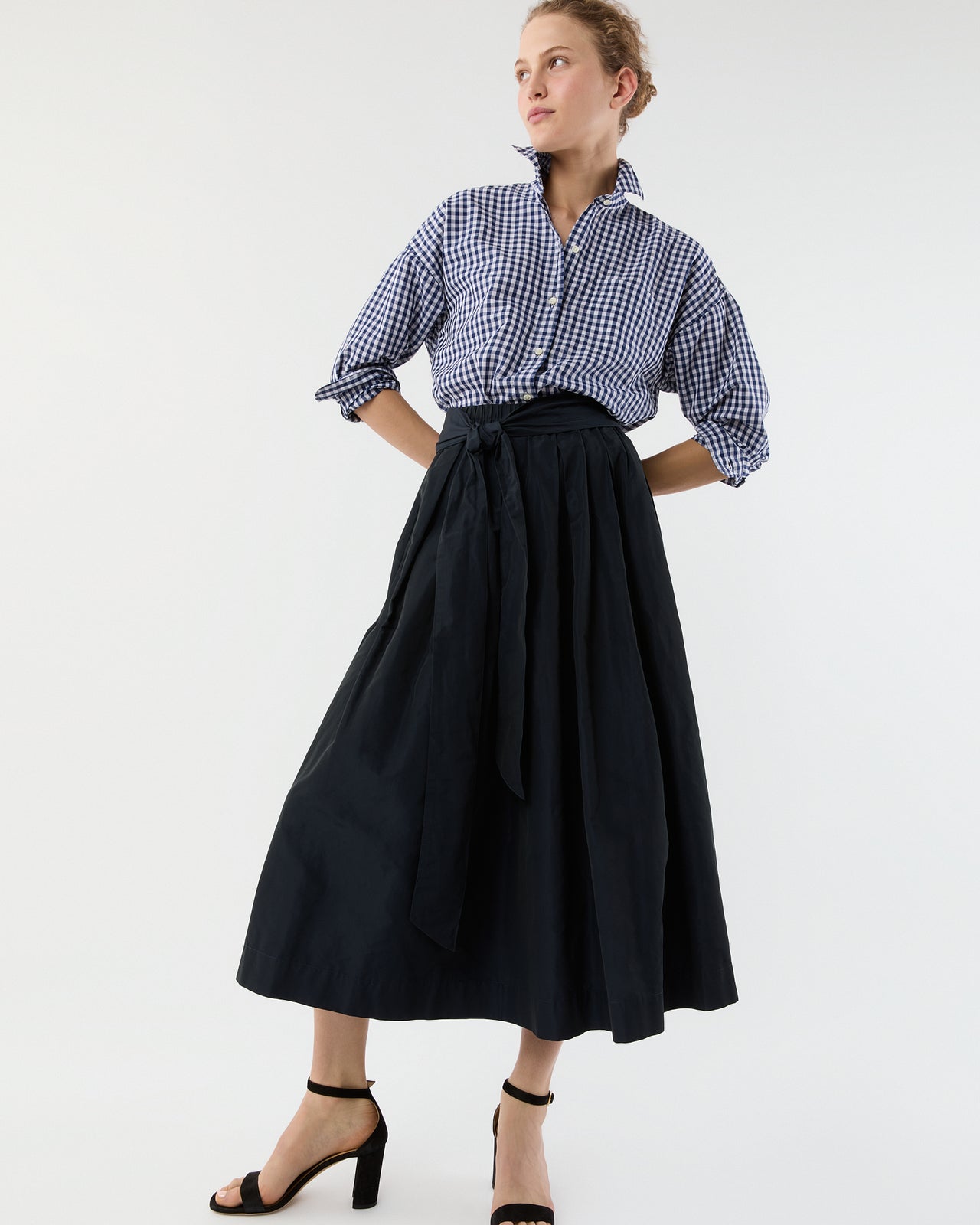 Weekender Shirt in Navy Gingham Cotolino