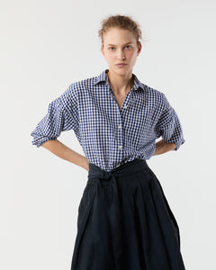 Weekender Shirt in Navy Gingham Cotolino