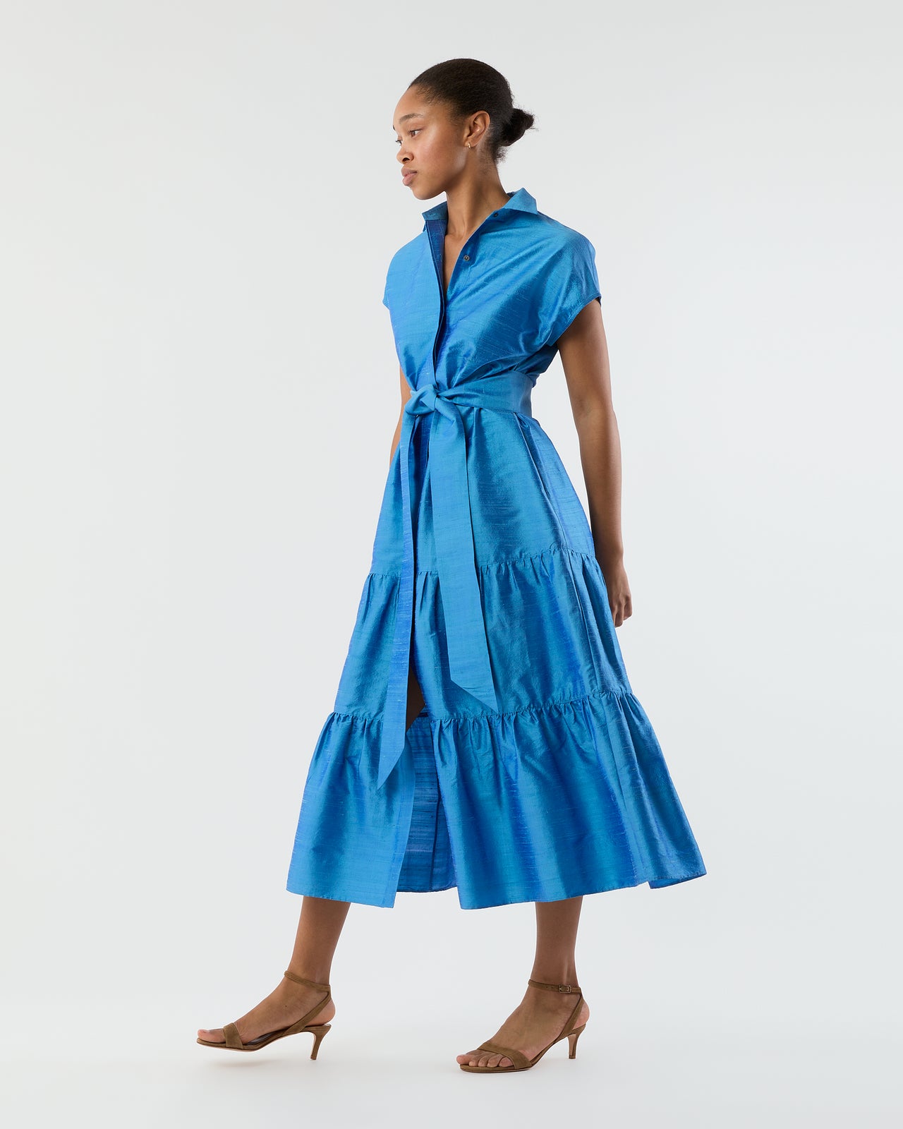 Sophia Dress in Iris Silk Dupioni