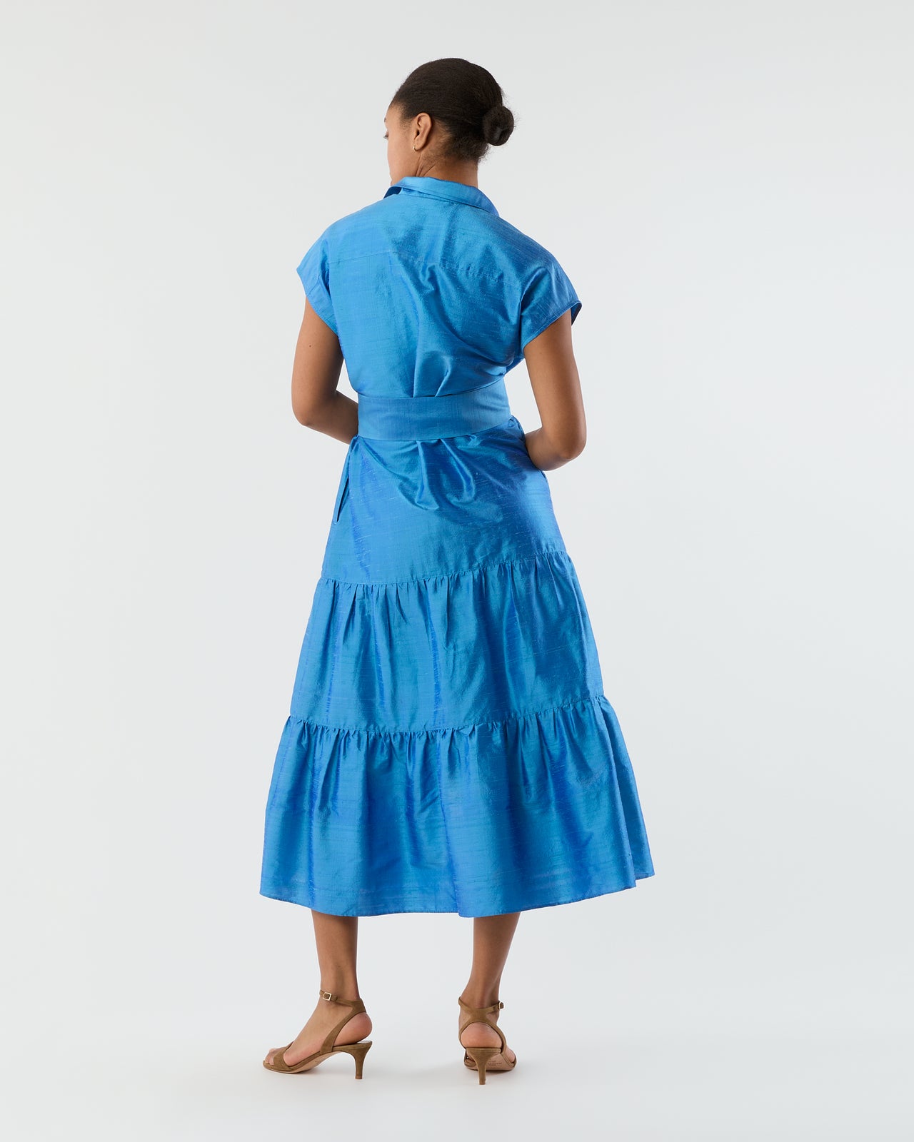 Sophia Dress in Iris Silk Dupioni