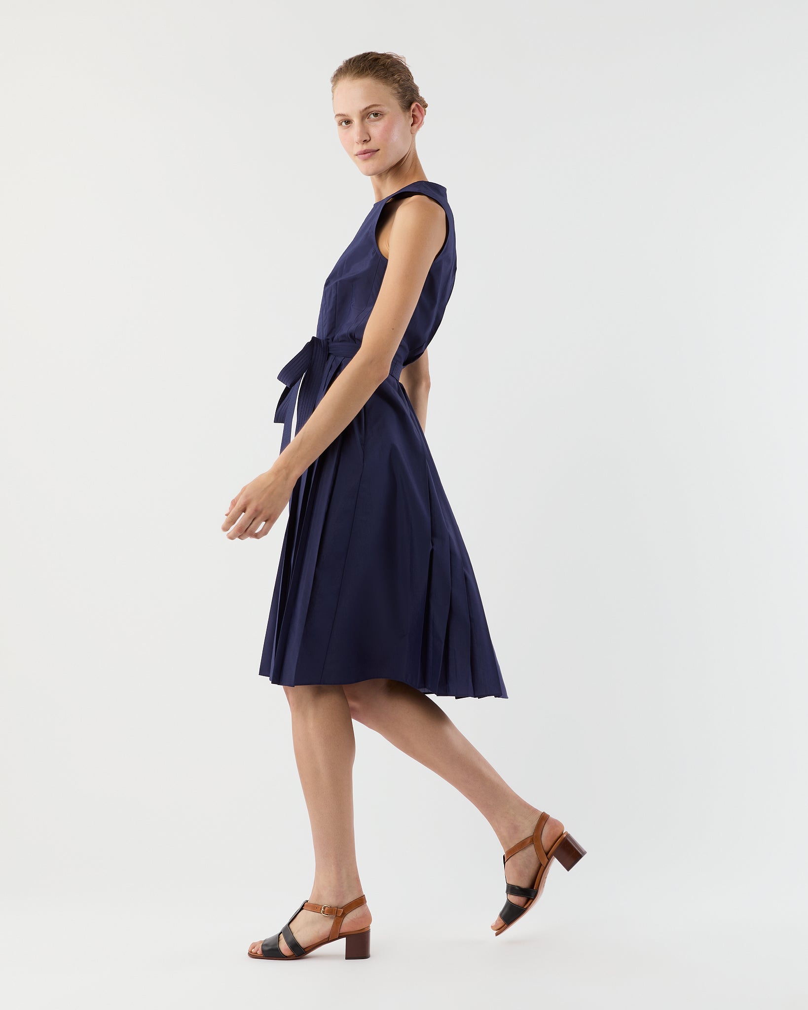 Joelle Dress in Navy Lightweight Poplin