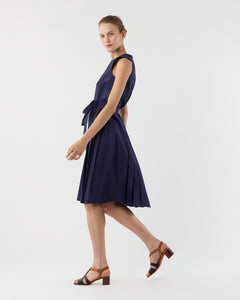 Joelle Dress in Navy Lightweight Poplin