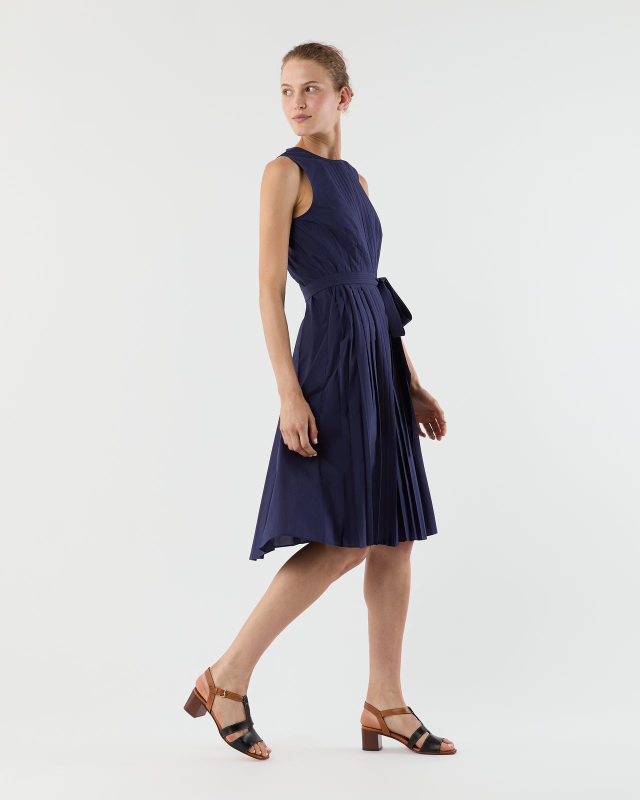 Joelle Dress in Navy Lightweight Poplin