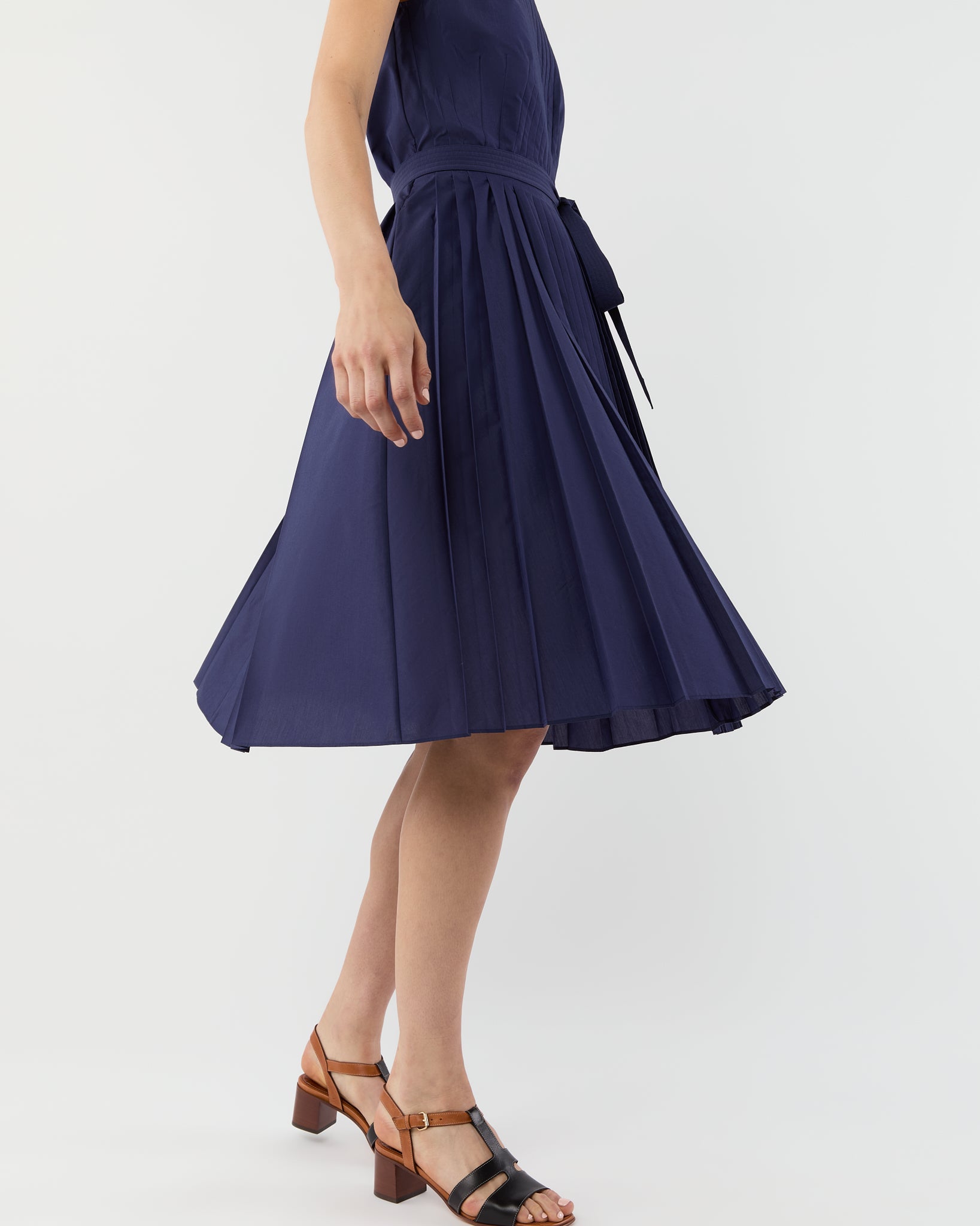 Joelle Dress in Navy Lightweight Poplin