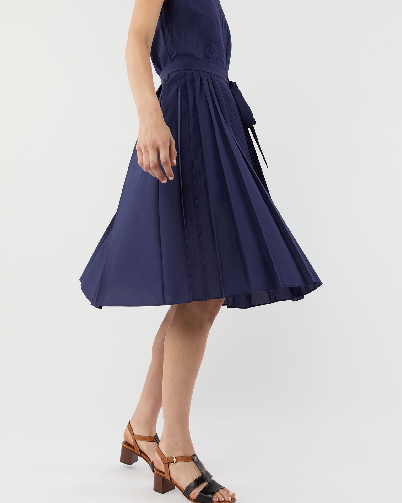 Joelle Dress in Navy Lightweight Poplin