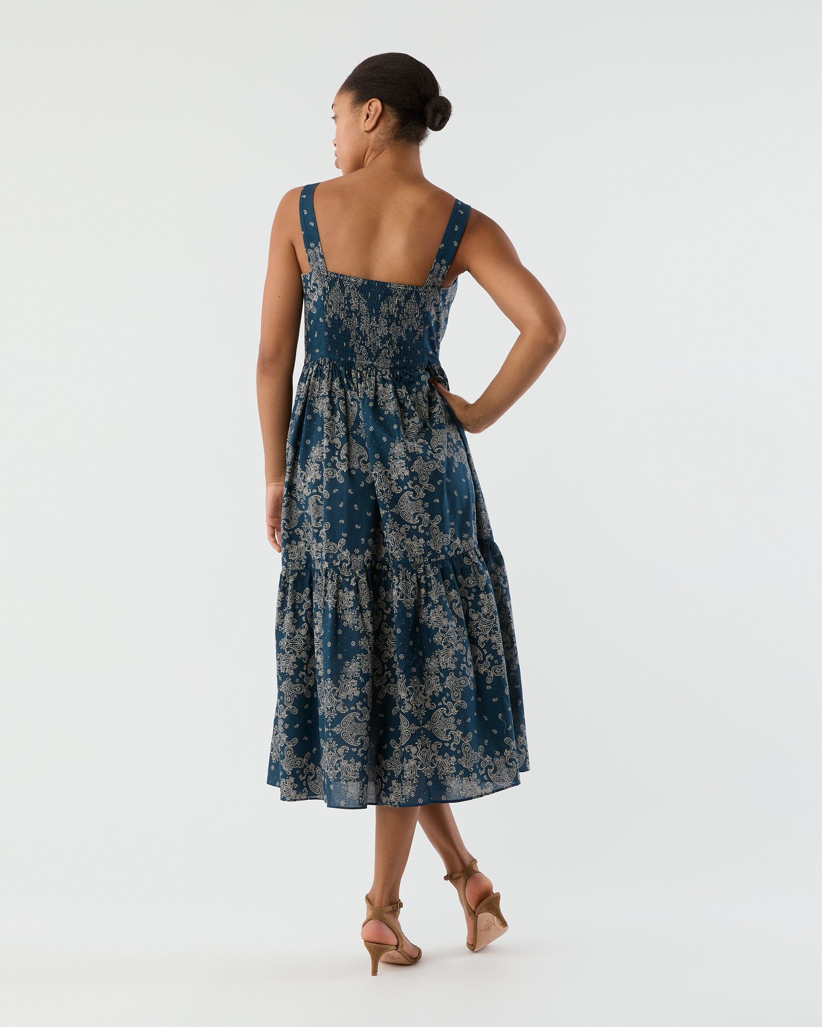 Penny Dress in Indigo Bandana Summer Cloth