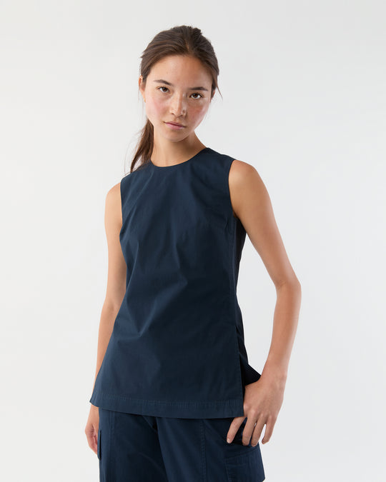 Jo Tunic in Navy Paperweight Stretch Poplin
