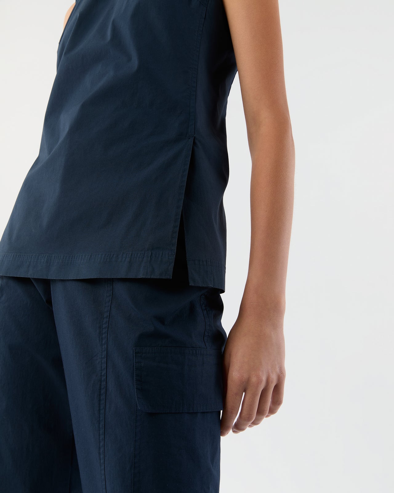 Jo Tunic in Navy Paperweight Stretch Poplin