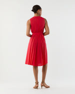 Load image into Gallery viewer, Joelle Dress in Red Lightweight Poplin
