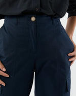Load image into Gallery viewer, Rory Cargo Pant in Navy Paperweight Stretch Poplin
