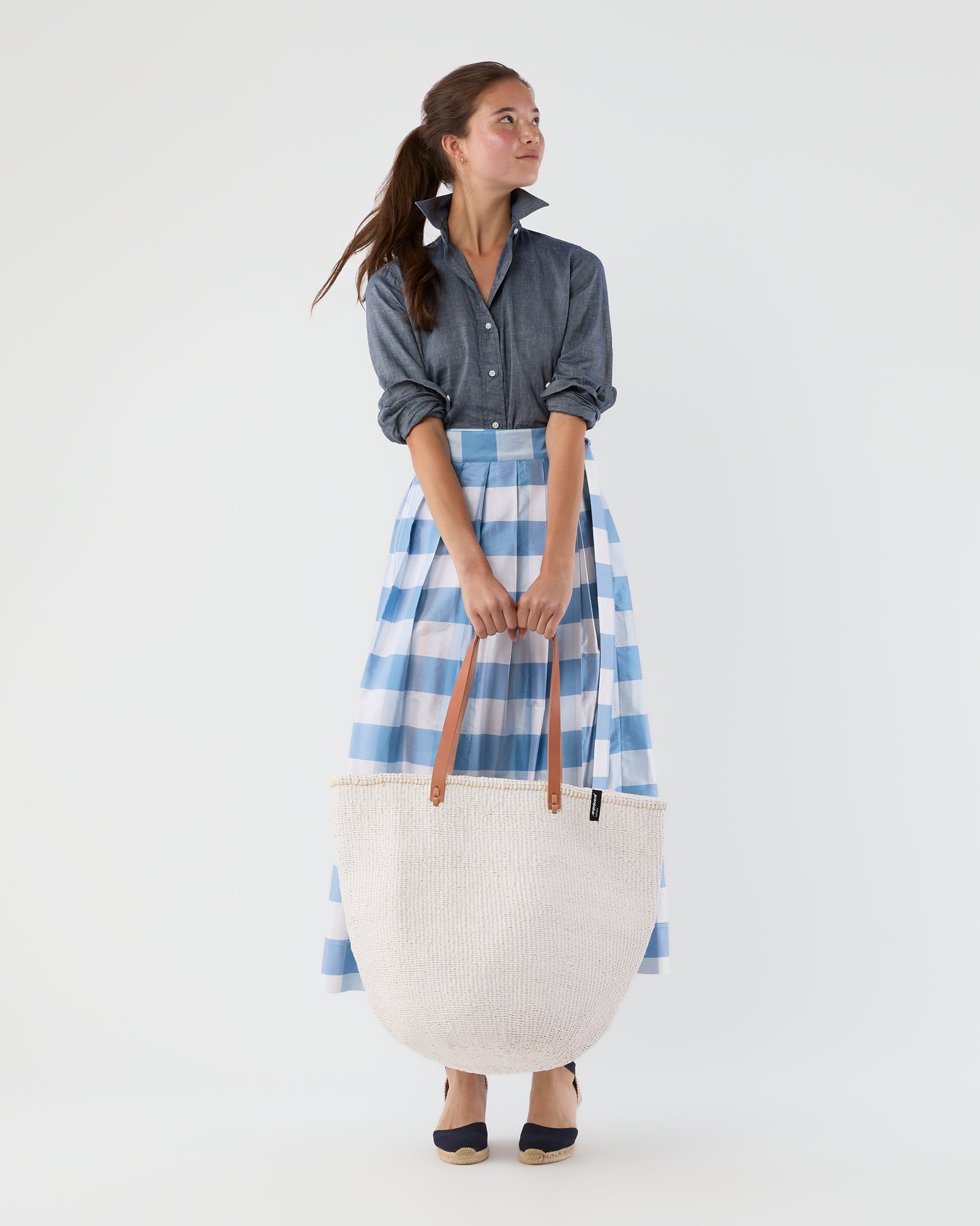 Large Kiondo Shopper Basket in White