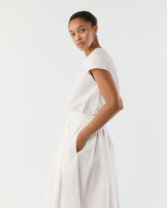 Celia Top in White Paperweight Stretch Poplin