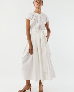 Celia Top in White Paperweight Stretch Poplin