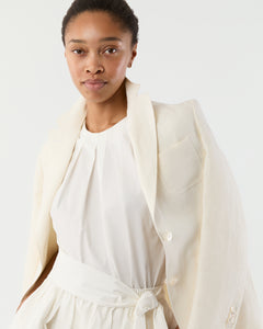 Celia Top in White Paperweight Stretch Poplin