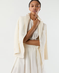 Celia Top in White Paperweight Stretch Poplin