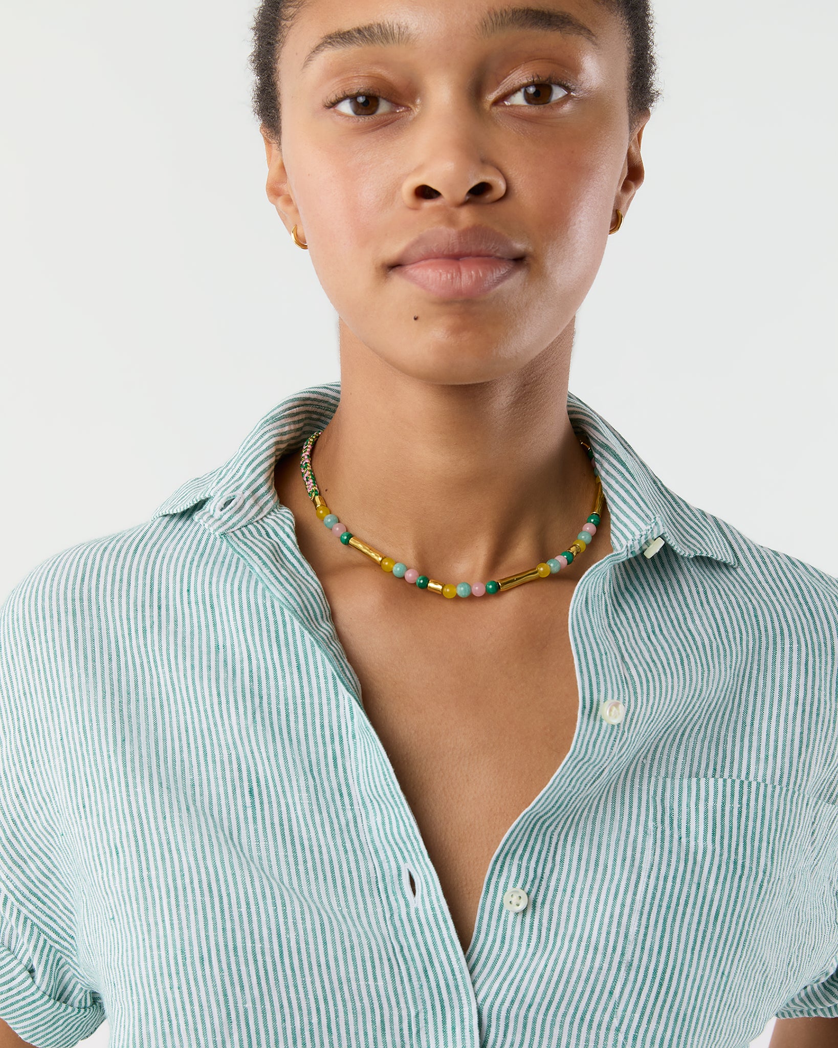 Honolulu Necklace in Pink & Green Multi