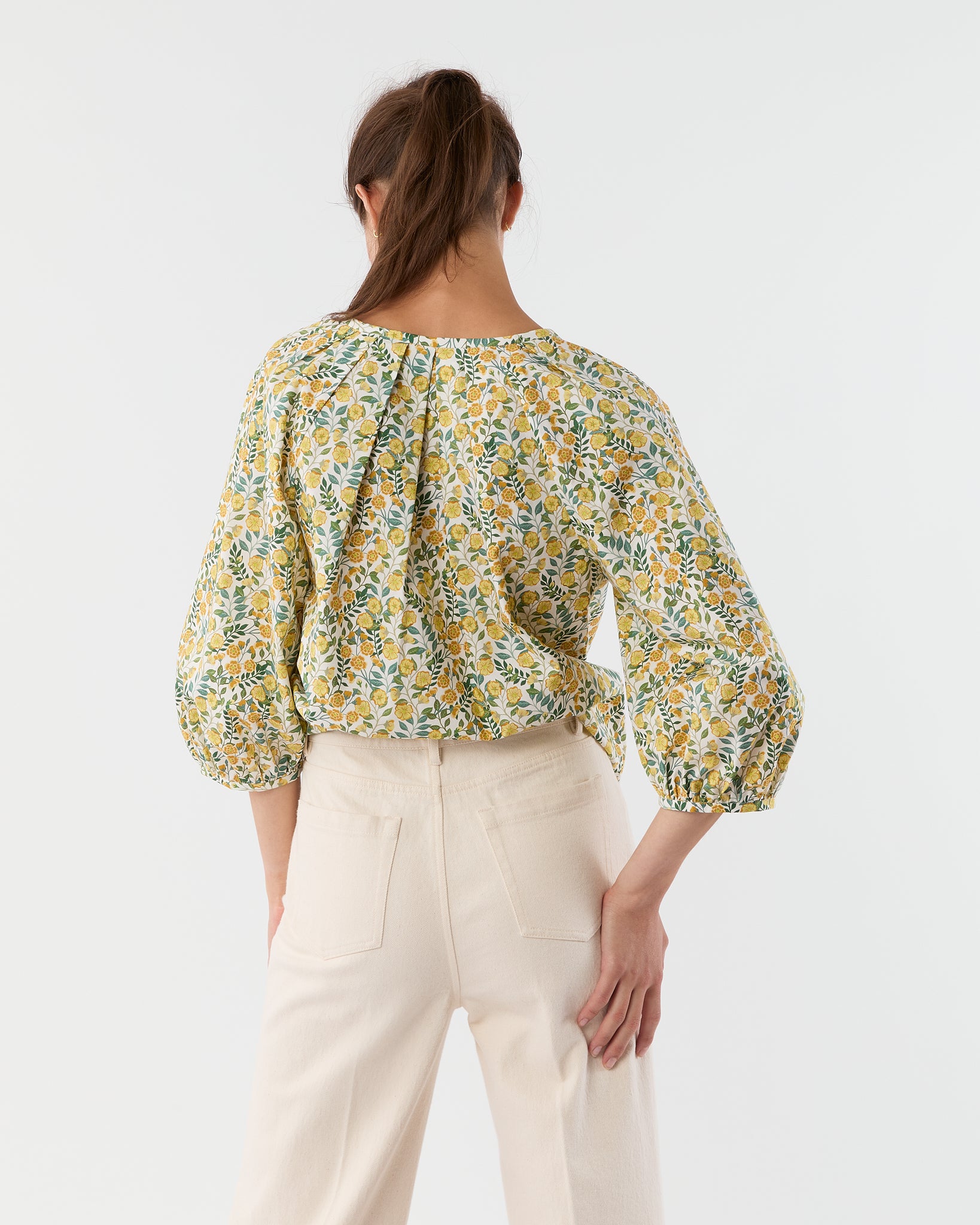 Victoria Blouse in Gold Multi Viger's Vine Liberty Fabric