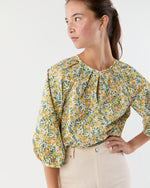 Load image into Gallery viewer, Victoria Blouse in Gold Multi Viger&#39;s Vine Liberty Fabric
