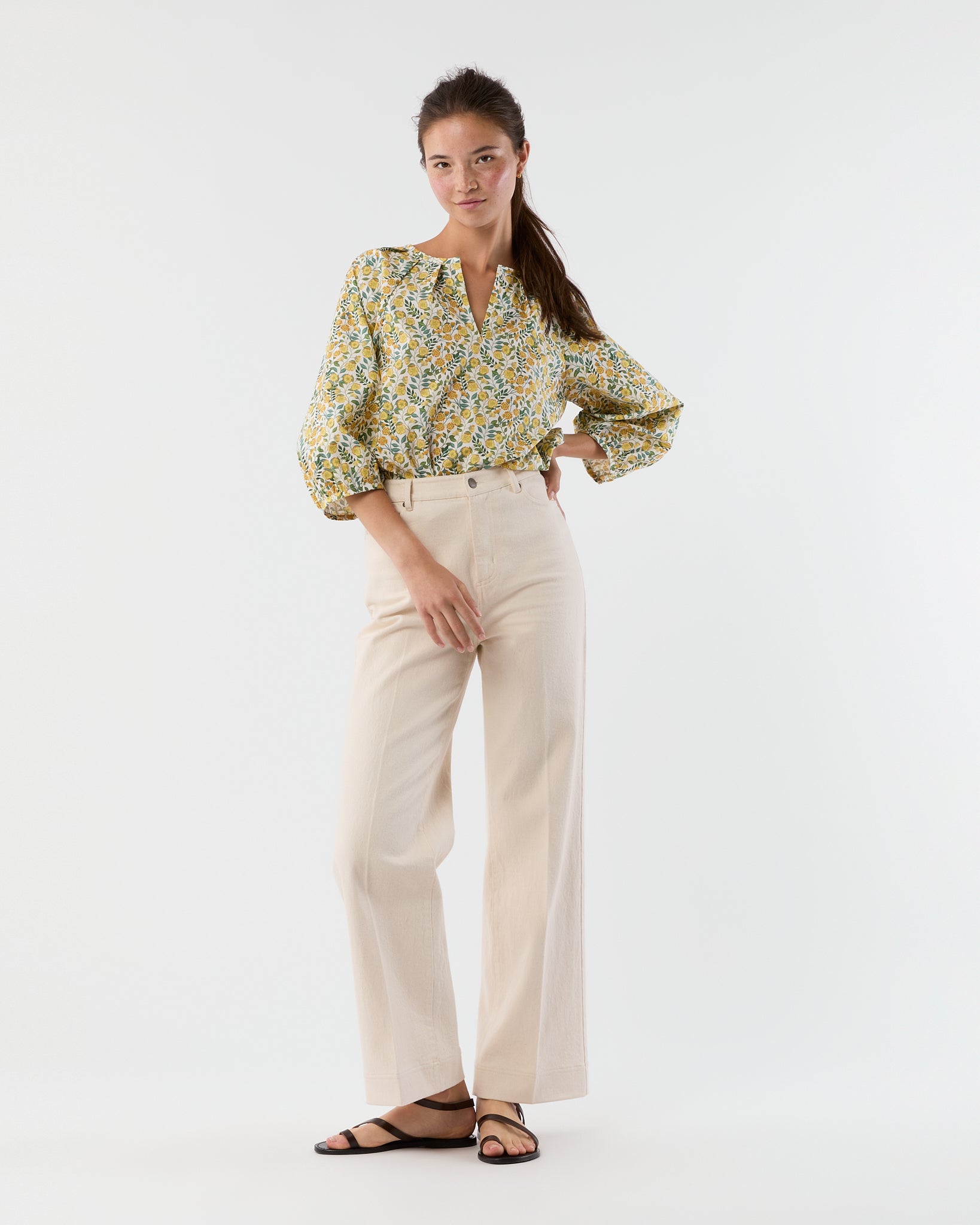 Victoria Blouse in Gold Multi Viger's Vine Liberty Fabric