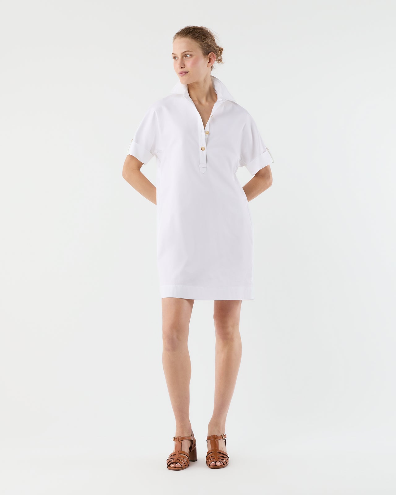 Molly Dress in White Poplin