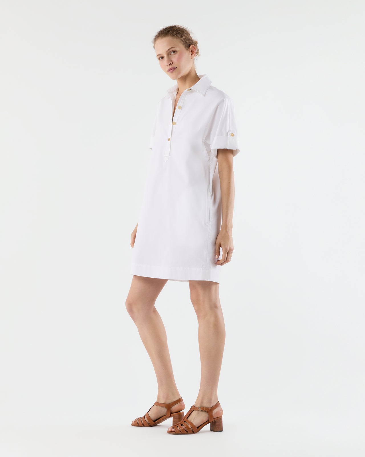 Molly Dress in White Poplin