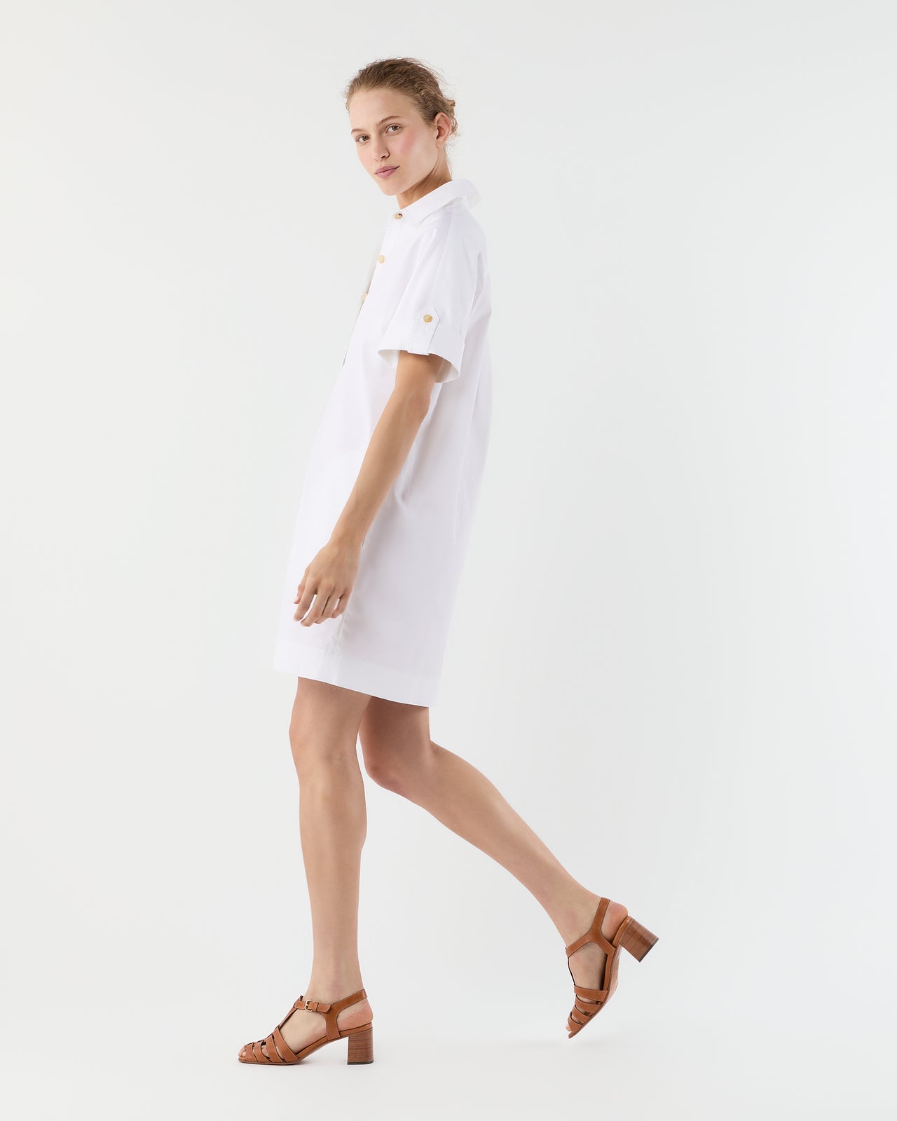Molly Dress in White Poplin