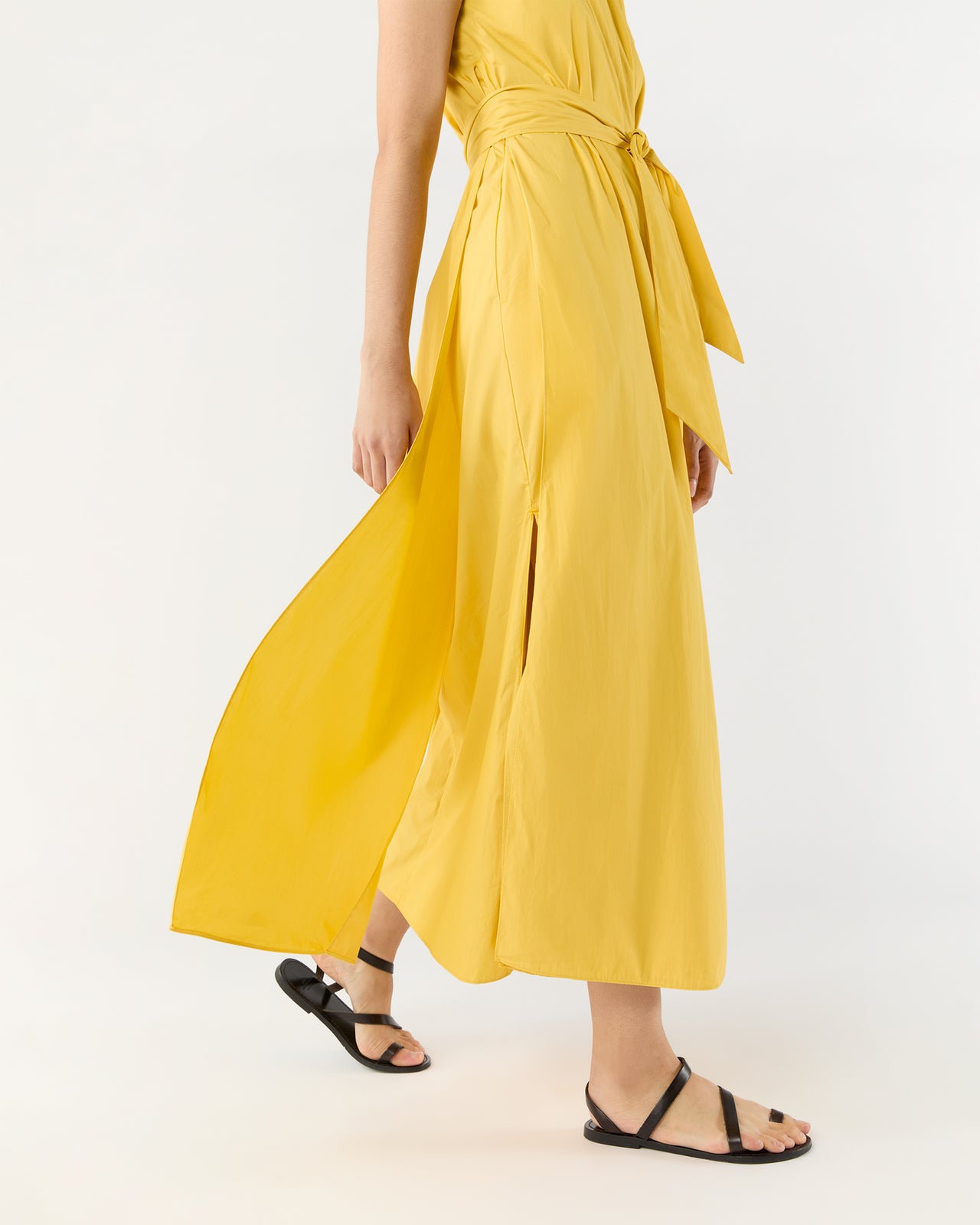 Scarlett Dress in Marigold Paperweight Stretch Poplin