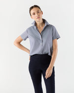 Load image into Gallery viewer, Scout Shirt in Navy Micro Gingham Poplin
