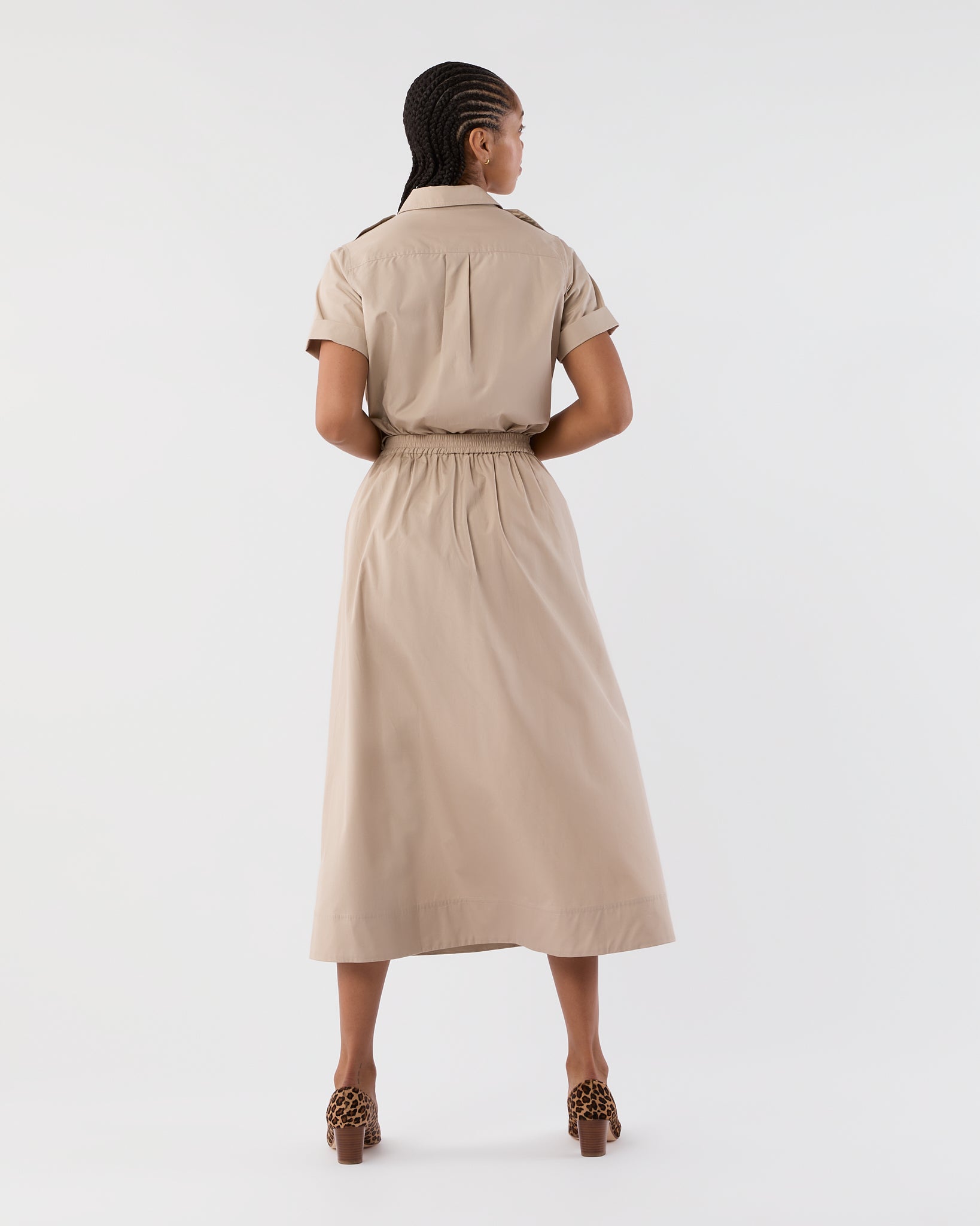 Miranda Skirt in Stone Poplin