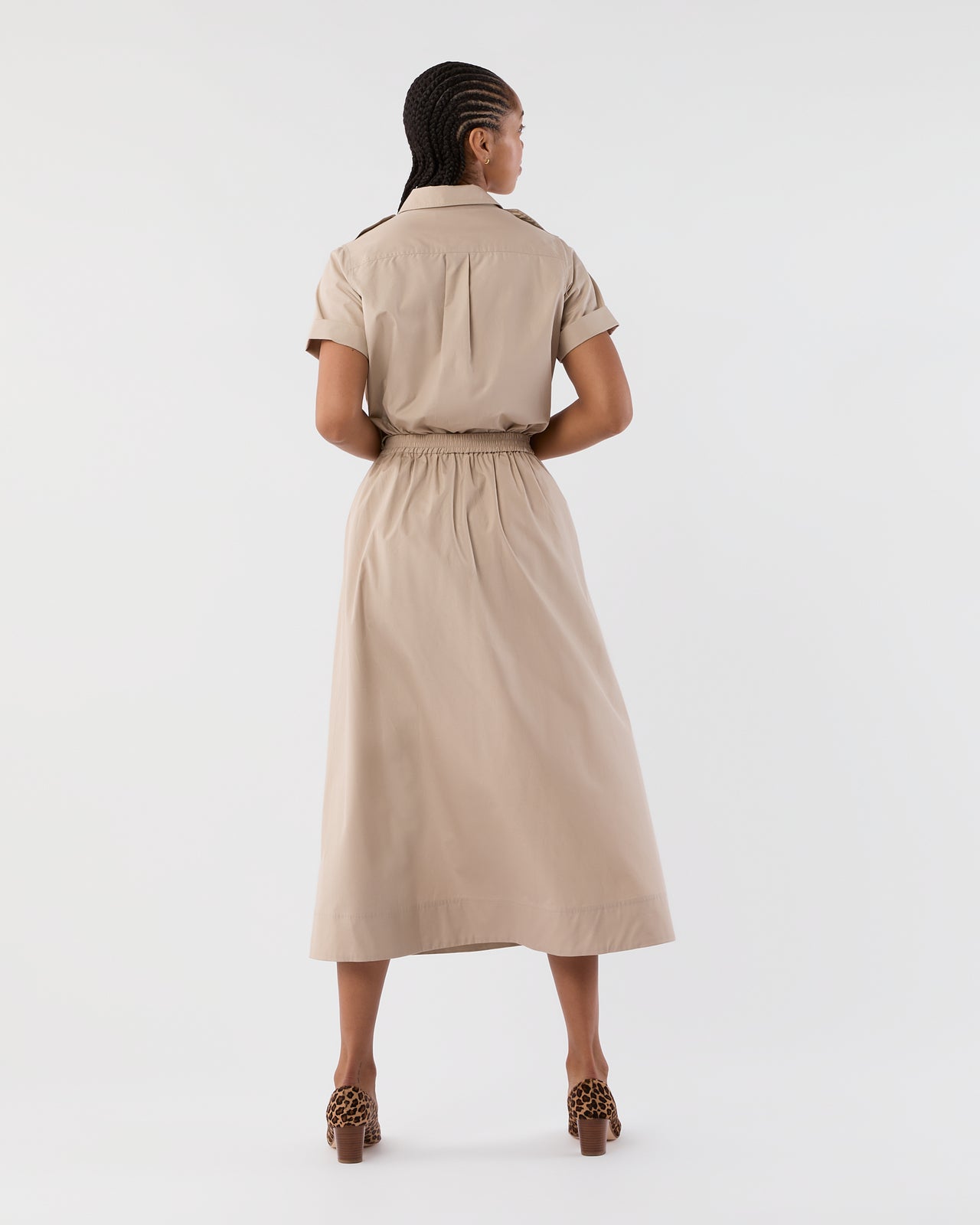 Miranda Skirt in Stone Poplin