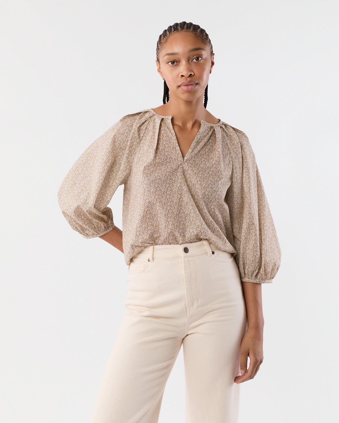 Victoria Blouse in Yellow Pepper Liberty Fabric