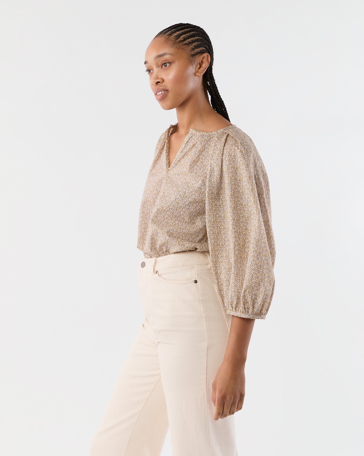 Victoria Blouse in Yellow Pepper Liberty Fabric