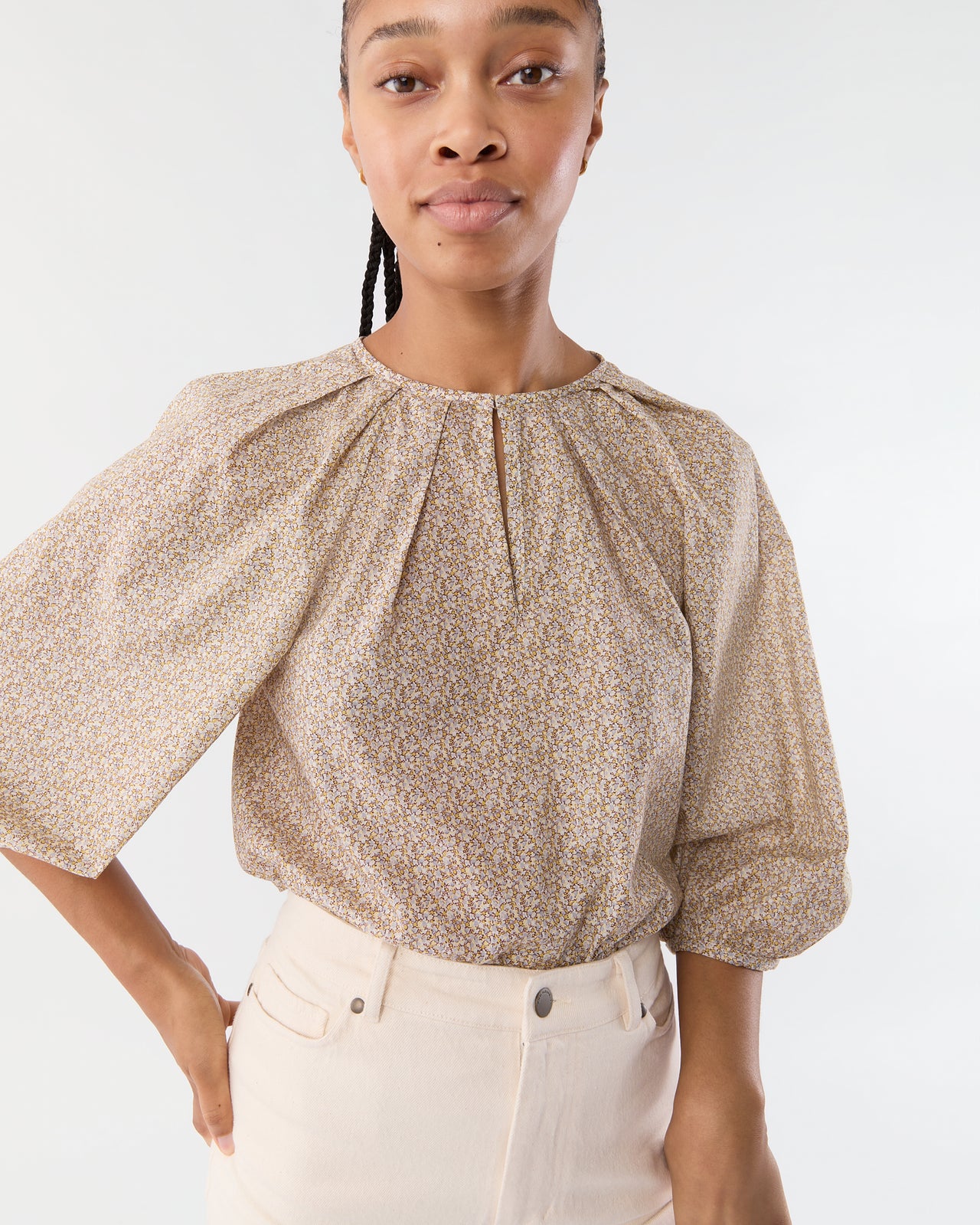 Victoria Blouse in Yellow Pepper Liberty Fabric