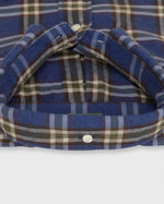 Load image into Gallery viewer, Button-Down Sport Shirt in Blue/Olive/Brown Plaid Brushed Twill
