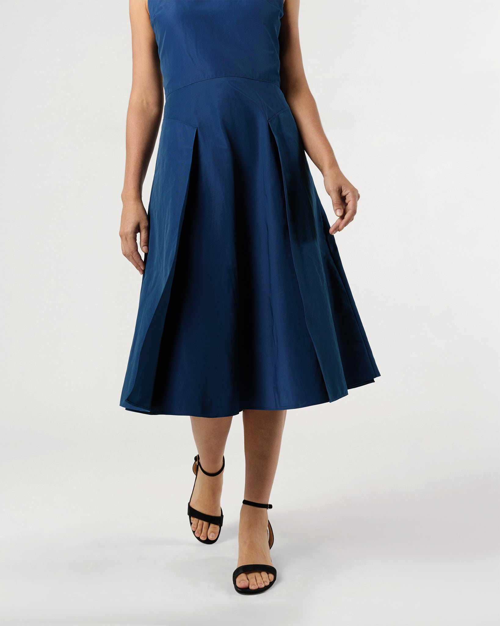 Arielle Dress in Petrol Nylon Faille