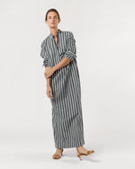 Load image into Gallery viewer, Mandarin Talitha Shirtdress in Alpine/White Multi Stripe Poplin

