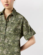 Load image into Gallery viewer, Molly Dress in Olive/Multi Harkness Forest Liberty Fabric Cord
