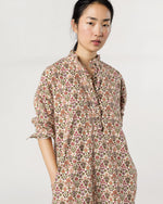 Load image into Gallery viewer, Nicky Popover Shirtdress in Ivory/Olive Marlow Liberty Fabric Cotton/Wool Twill
