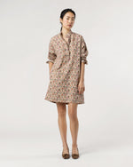 Load image into Gallery viewer, Nicky Popover Shirtdress in Ivory/Olive Marlow Liberty Fabric Cotton/Wool Twill
